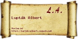 Lupták Albert névjegykártya