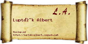 Lupták Albert névjegykártya